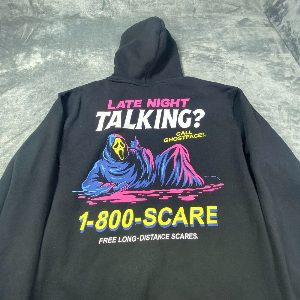 Ghost Face Hoodie Scream Movie Black Pullover Hoodie Sweatshirt Large Black